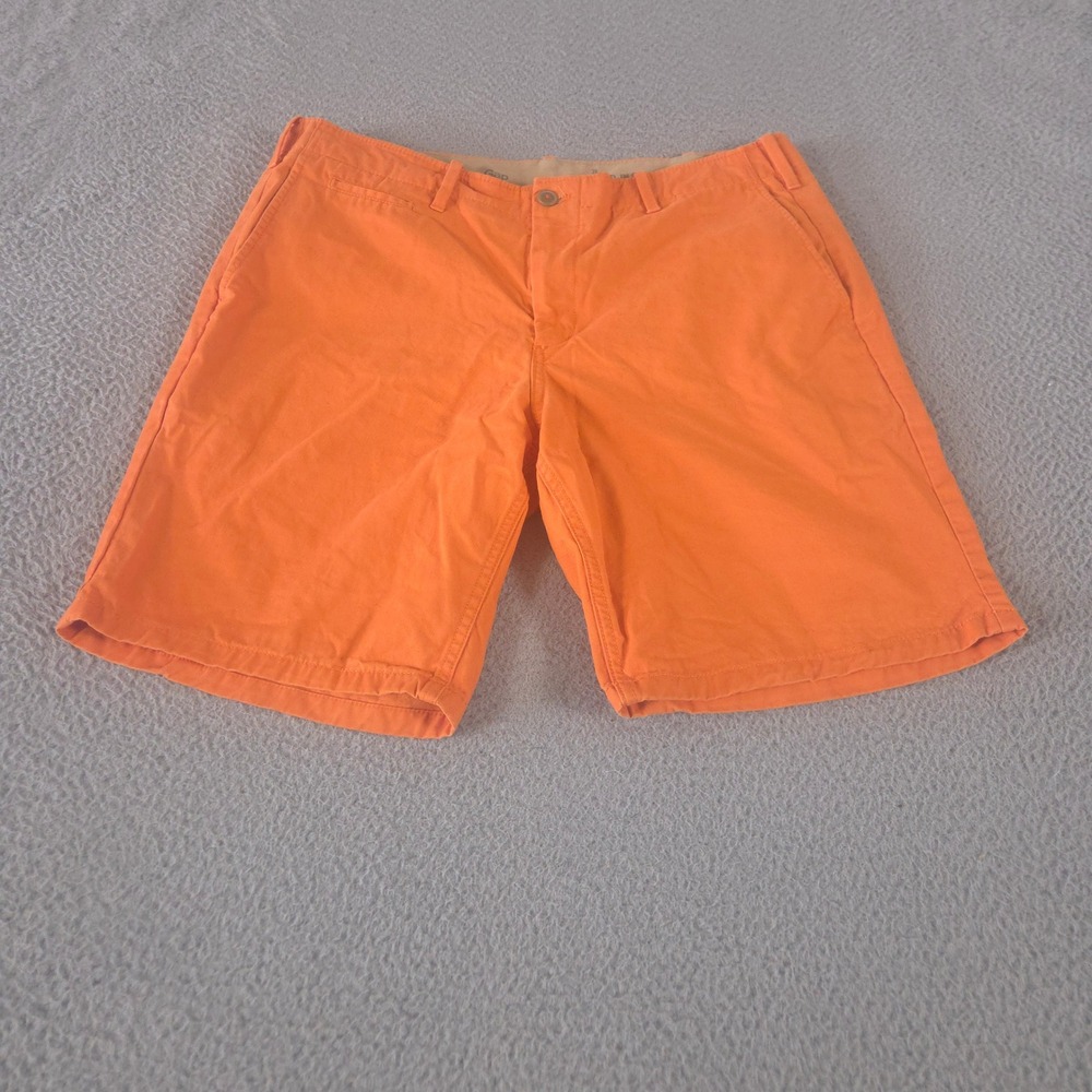 Gap Shorts Mens 36 Orange Lived-in Flat Front Cotton Twill Chino Knee Length